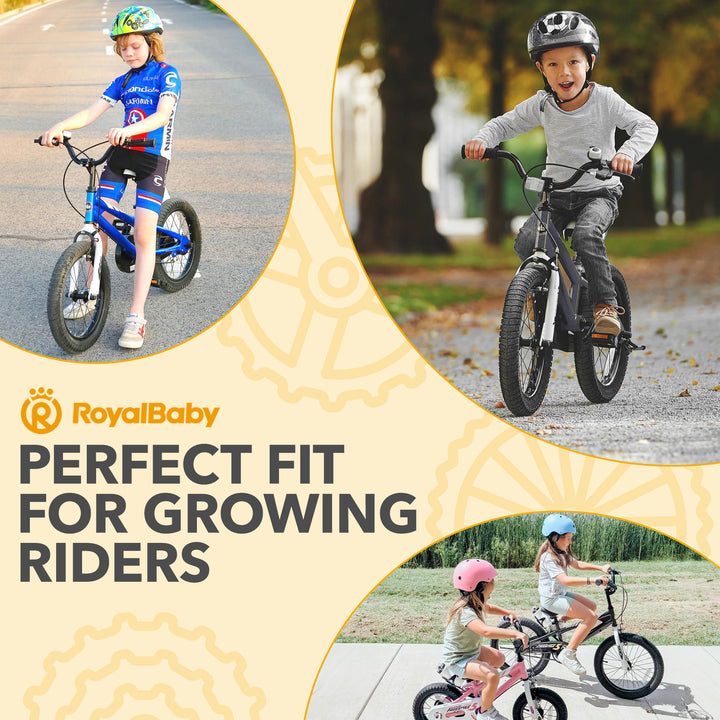 RoyalBaby Freestyle Kid's Bicycle with Training Wheels, 16", Black (Open Box)