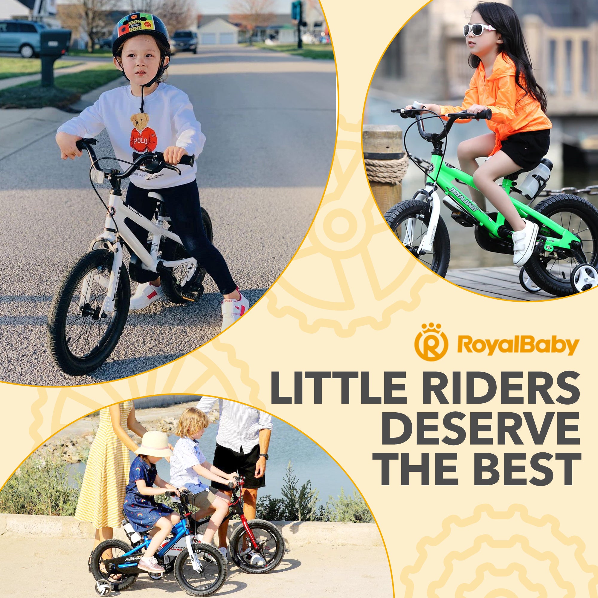 RoyalBaby Outdoor Kid's Bicycle w/Training Wheels, 14", White (Open Box) - VMInnovations