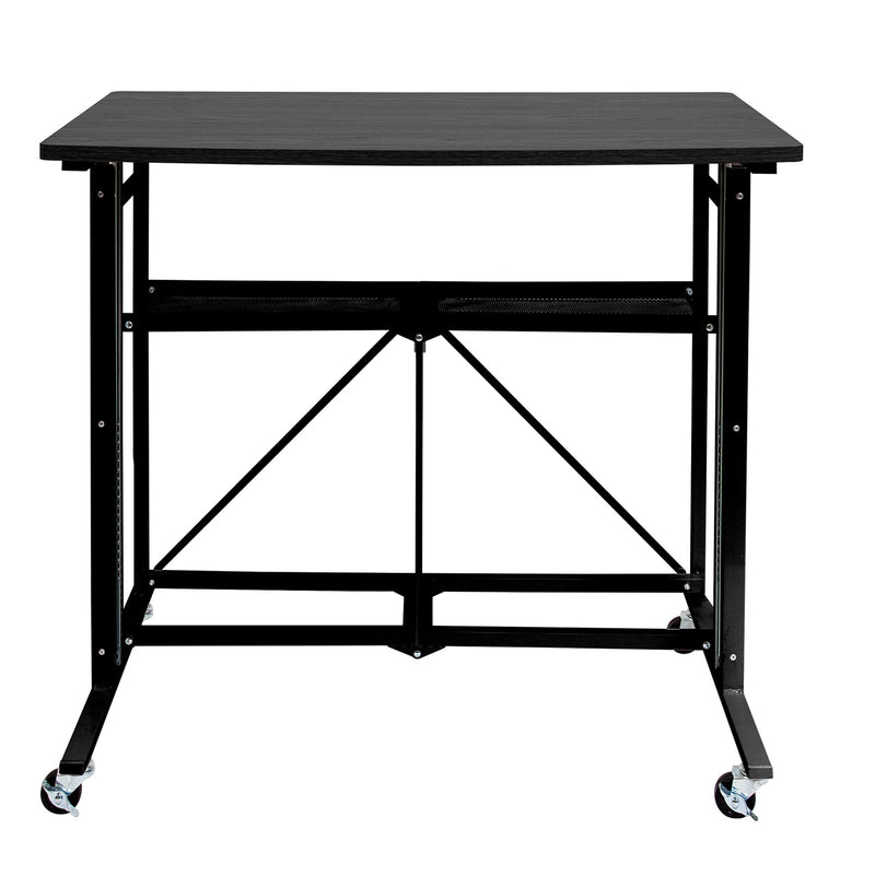 Origami Up Down Sitting Standing Workstation Desk w/ Wheels, Gray (Open Box)