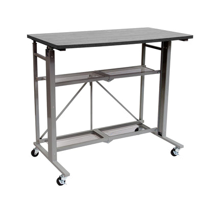 Origami Adjustable Sitting Standing Workstation Desk w/ Wheels, Gray (Used)