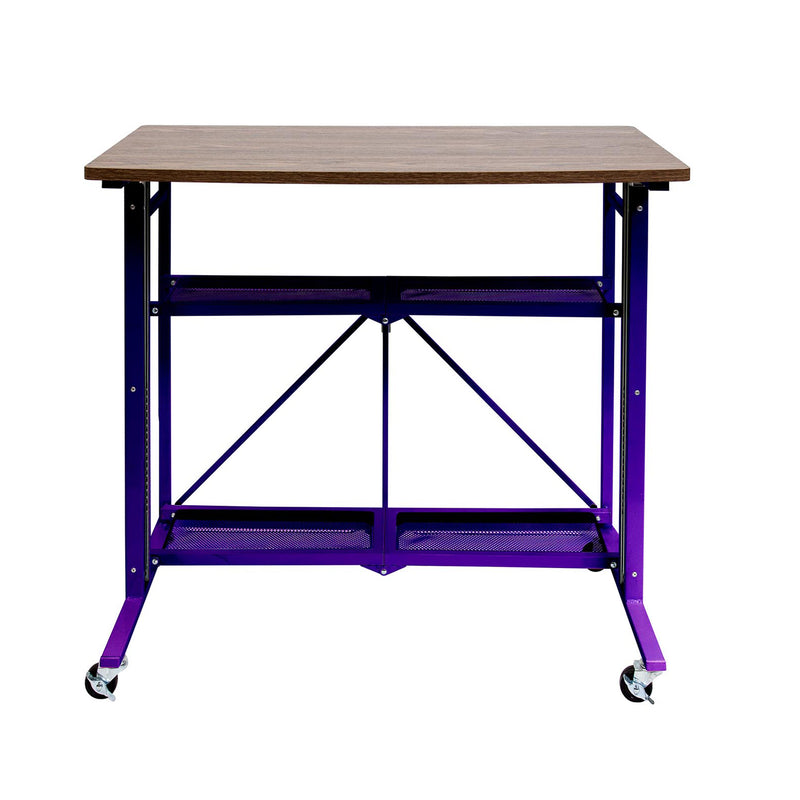 Origami Up Down Sitting Standing Workstation Desk, Purple Walnut (For Parts)
