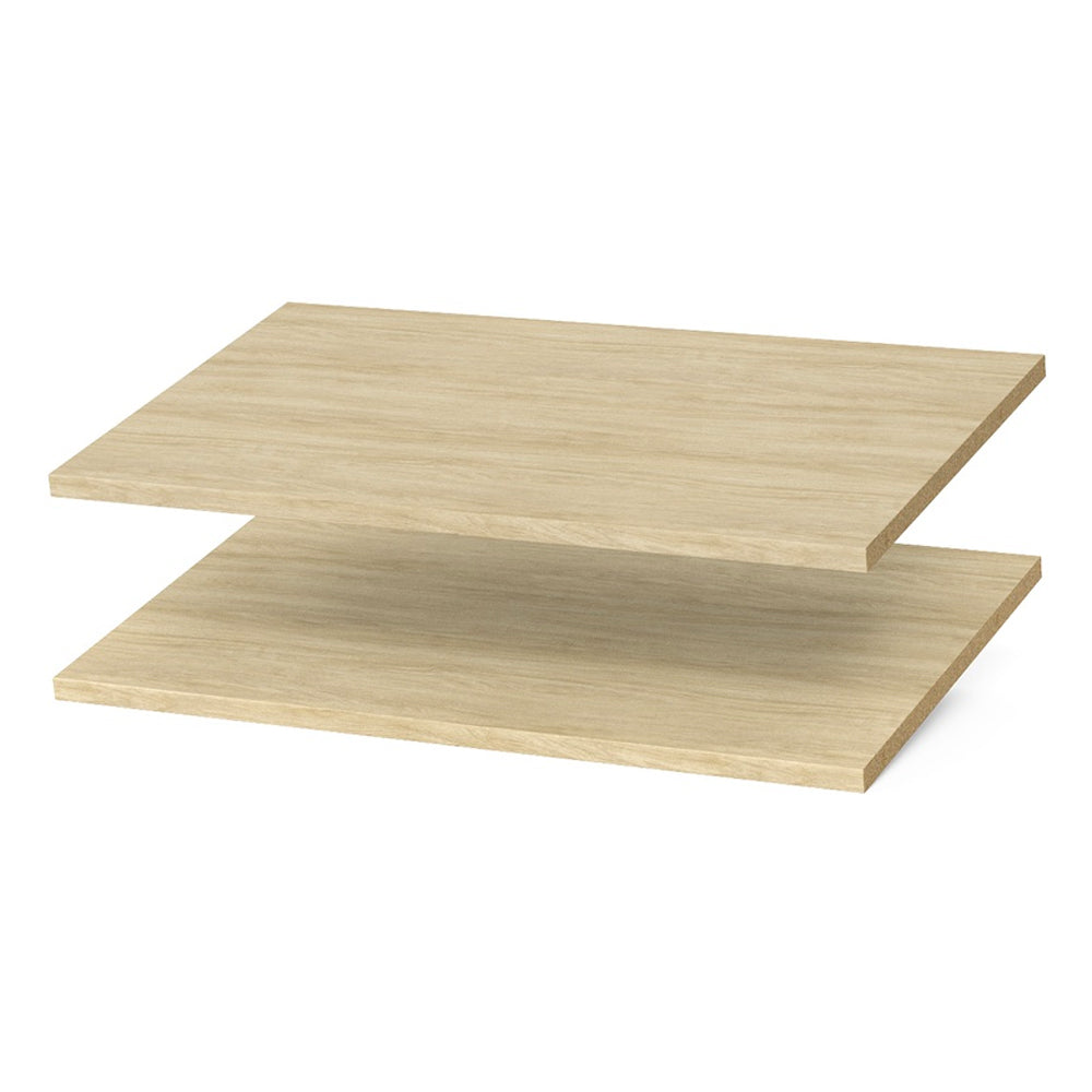 Easy Track 24 Inch Wide Wooden Organizer Closet Shelf, Honey Blonde, (2 Pack)