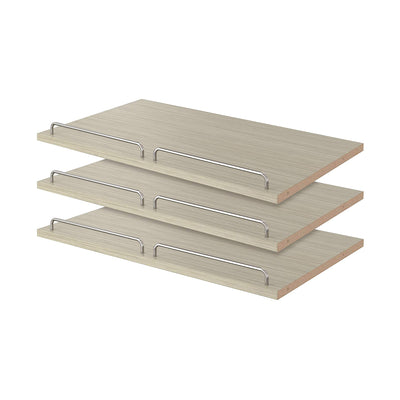 Easy Track 24" Slanted Shoe Shelves with Fence Rails, Weathered Grey (3 Pack)