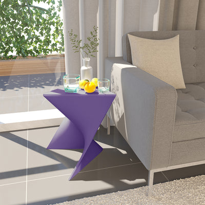 LeisureMod Randolph Modern Contemporary Accent Vanity Side and End Table, Purple