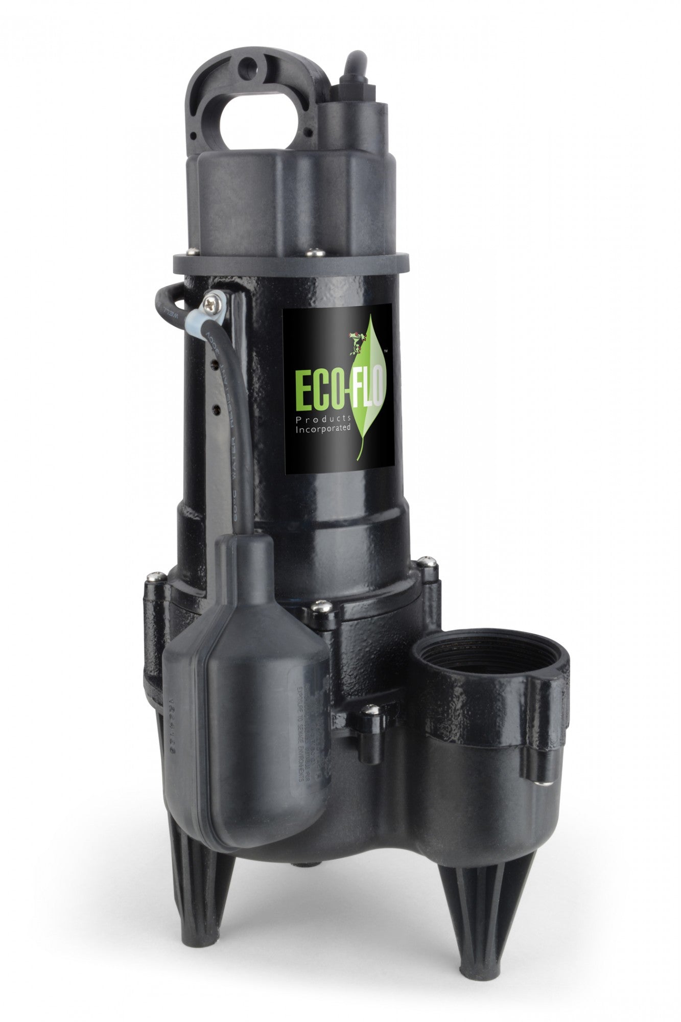 Eco-Flo 1/2 HP 5700 GPH Cast Iron Sewage Pump w/ Angle Switch & Impeller (Used)
