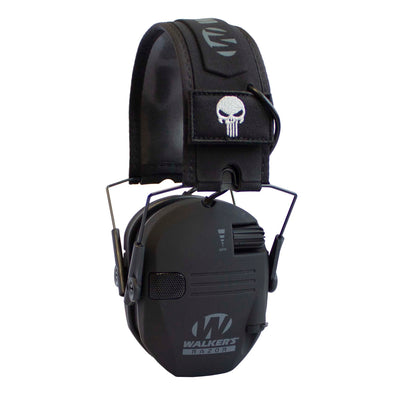 Walker's Razor Black Punisher Electronic Hearing Protection Earmuff w/ Case