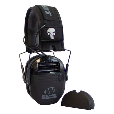 Walker's Razor Black Punisher Electronic Hearing Protection Earmuff w/ Case