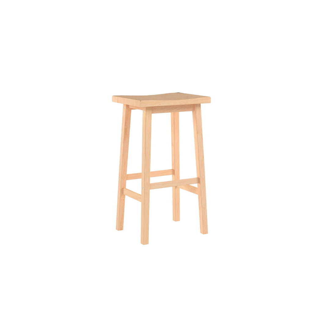 Classic Saddle-Seat 29 Inch Tall Kitchen Counter Stools, Natural (Open Box) - VMInnovations