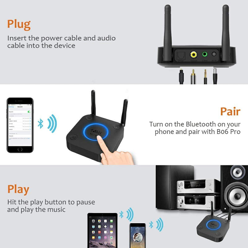 1Mii Bluetooth 5.0 Receiver HiFi Surround Sound Wireless Adapter (Open Box)