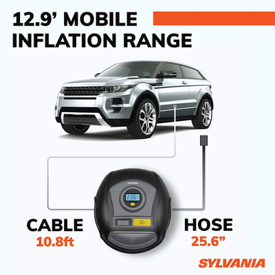 Sylvania Pro Portable Tire Inflator, LED Digital Display and Case (Open Box)