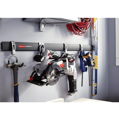 Rubbermaid 10 FastTrack Wall Mounted Storage Rails + Versatile Hook Assortment