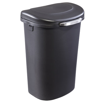 Rubbermaid Touch Top 13 Gallon Plastic Wastebasket Trash Can w/ Lid & Liner Lock