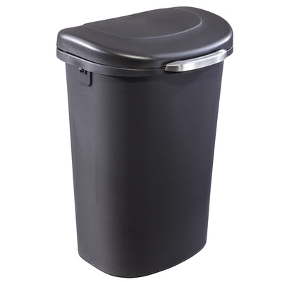 Rubbermaid Touch Top 13 Gal Plastic Wastebasket Trash Can w/ Lid & Lock (Used)