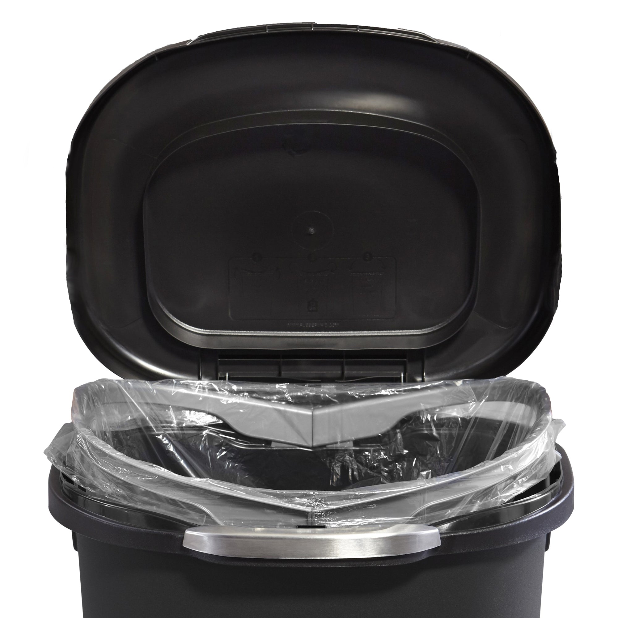 Rubbermaid Touch Top 13 Gallon Plastic Wastebasket Trash Can w/ Lid & Liner Lock