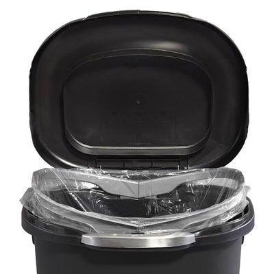 Rubbermaid Touch Top 13 Gallon Plastic Wastebasket Trash Can w/ Lid & Liner Lock