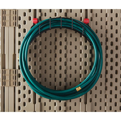 Rubbermaid Metal Shed Shelf & Space Saving Mounted Garden Hose Holder