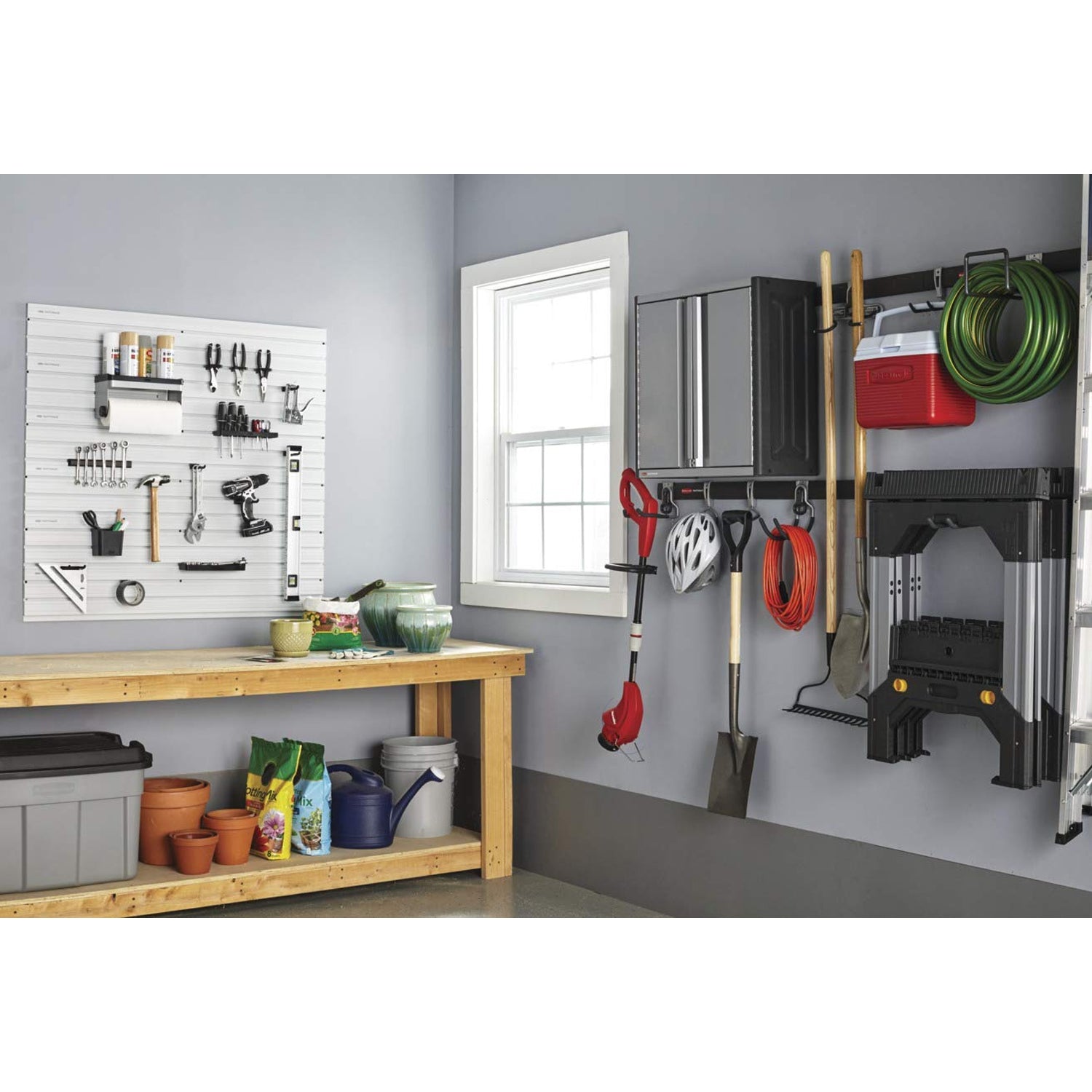 Rubbermaid Metallic FastTrack Compact Hanging Garage Hook Organizers (Open Box) - VMInnovations