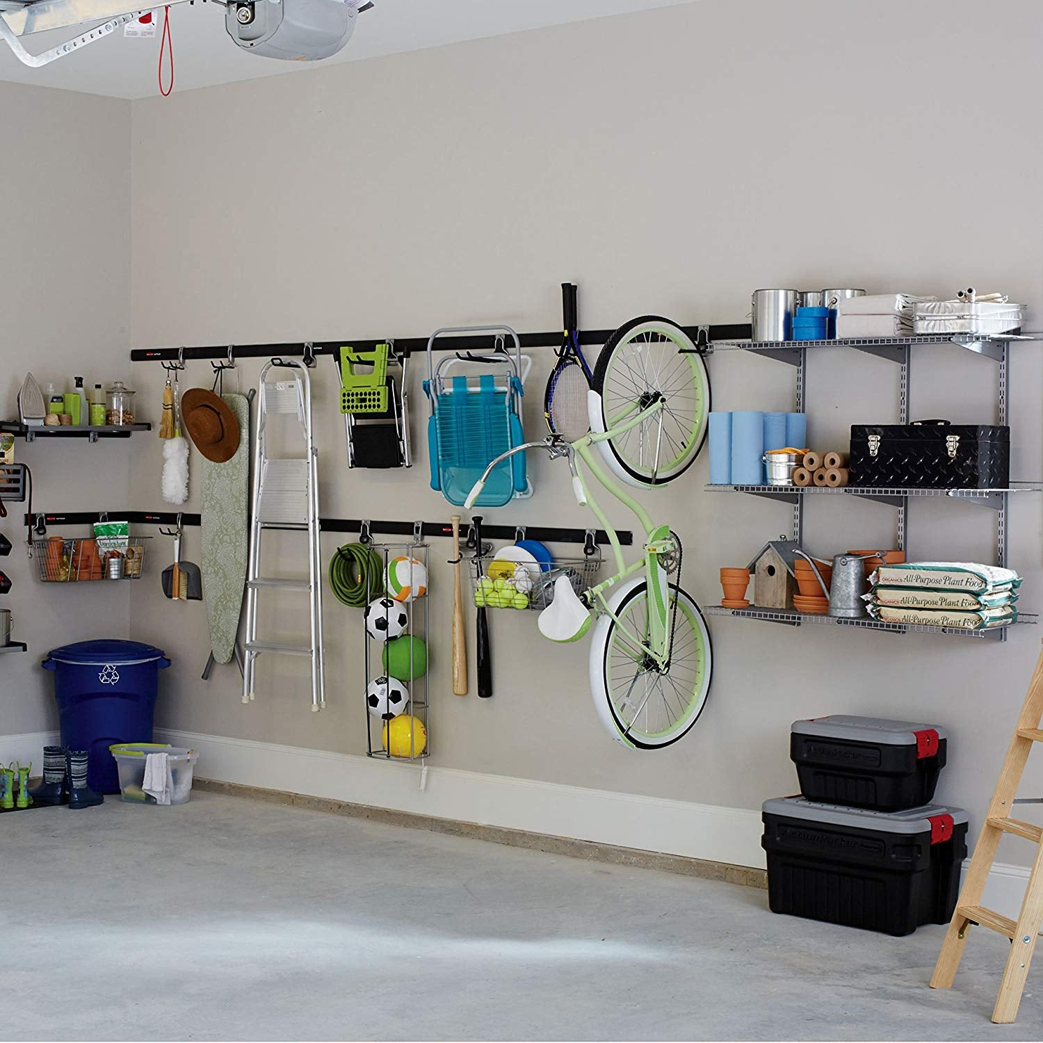 Rubbermaid Metallic FastTrack Compact Hanging Garage Hook Organizers (Open Box) - VMInnovations