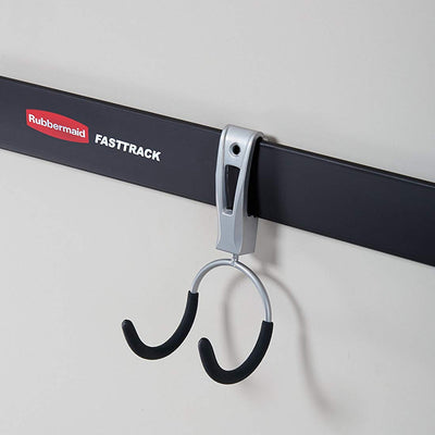 Rubbermaid FastTrack Compact Hook for Garage Organization, 25lb Capacity, 2 Pack
