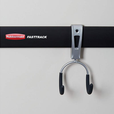 Rubbermaid Universal Metallic FastTrack Hanging Garage Hook Organizers  (4 Pack)