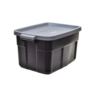 Rubbermaid Roughneck 31 Gal Storage Container, Black/Cool Gray (3 Pack) (Used)