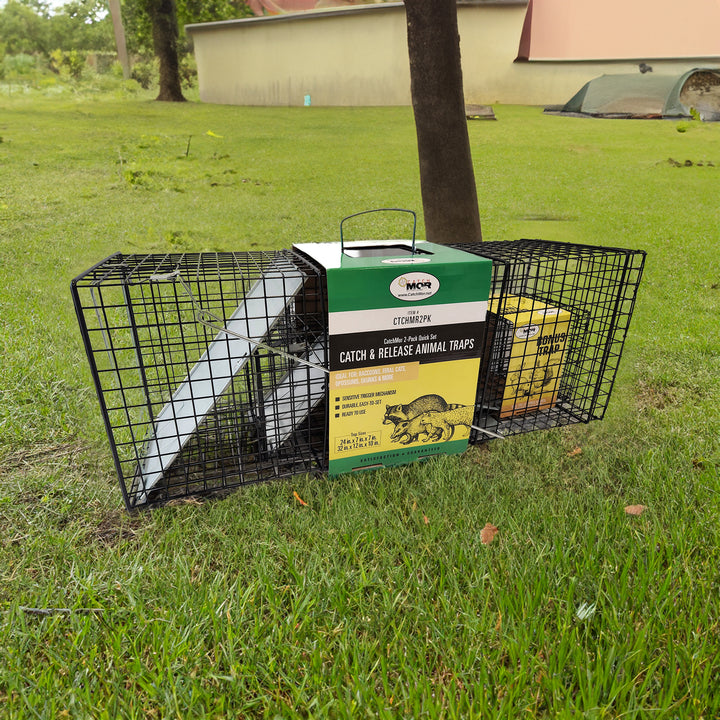 Rugged Ranch CatchMor Live Animal Multi Catch 2 Pack Trap, 1 Lg & 1 Sm (Used)