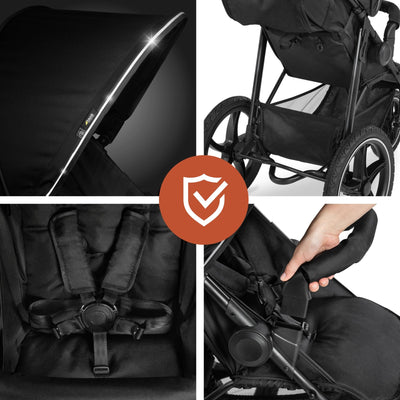 hauck 3-Wheel All Terrain Stroller with Raincover - From Birth up to 48.5lbs