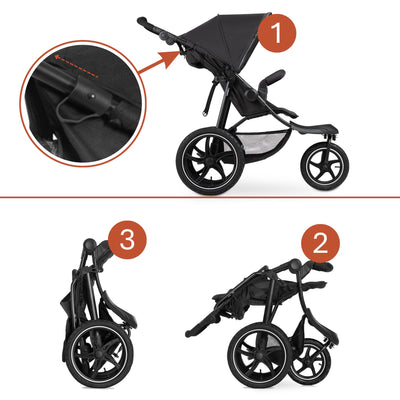 hauck 3-Wheel All Terrain Stroller with Raincover - From Birth up to 48.5lbs - VMInnovations