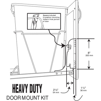 Rev-A-Shelf Door Mounting Kit for RV Series Waste Containers, White (Open Box)
