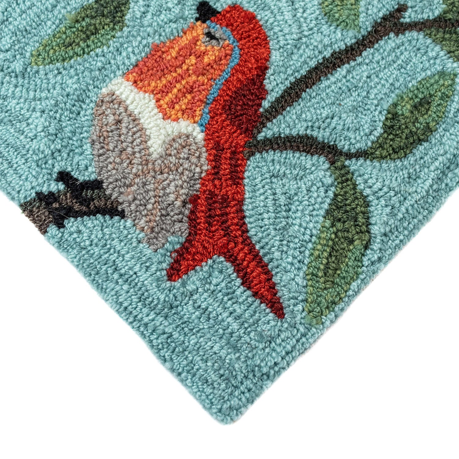 Liora Manne Riviera Aqua Indoor Outdoor Area Rug, Birds on Branches, 2' x 8'
