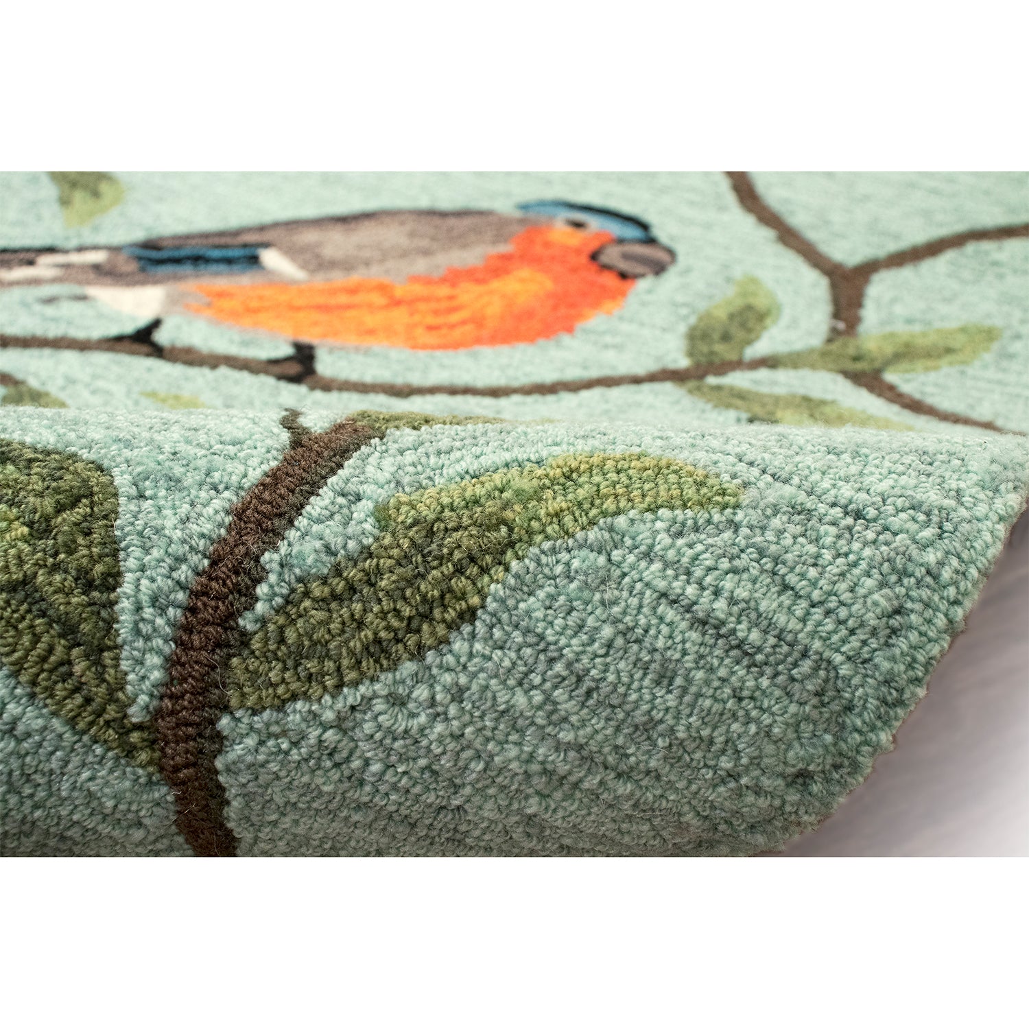 Liora Manne Riviera Aqua Indoor Outdoor Area Rug, Birds on Branches, 2' x 8'