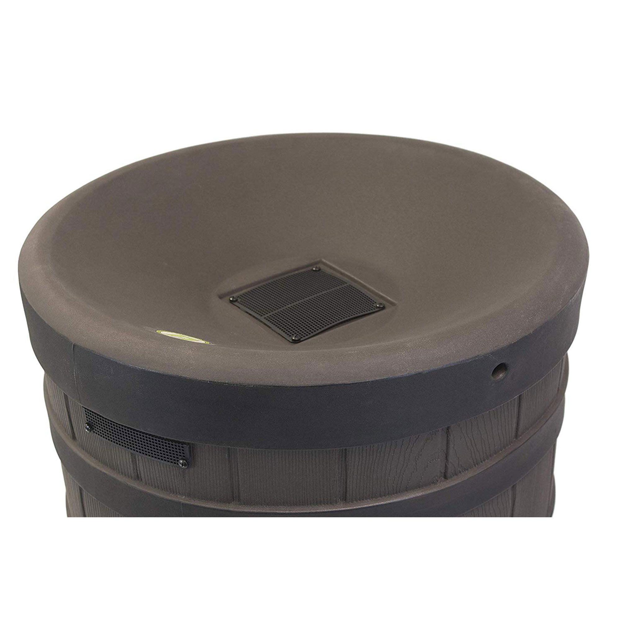 Good Ideas RW-2SD050-OAK 50 Gallon Rain Barrel with Stand Black Ribbed Design