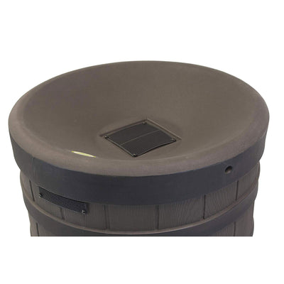Good Ideas RW-2SD050-OAK 50 Gallon Rain Barrel with Stand Black Ribbed Design