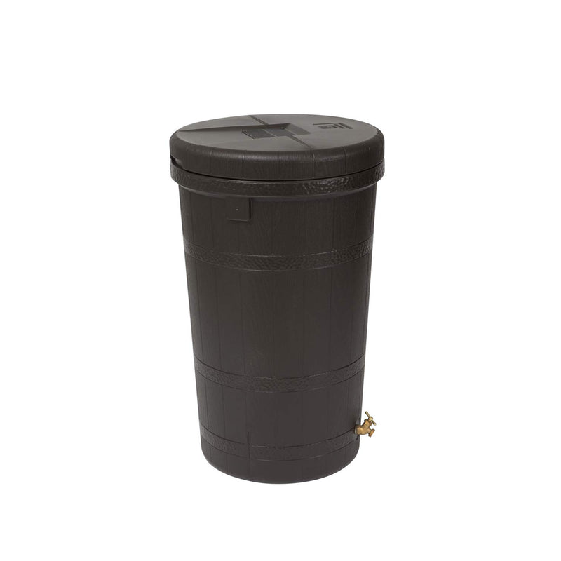 Good Ideas Aspen ECO 50 Gallon Outdoor Rain Barrel Water Storage Collector, Oak