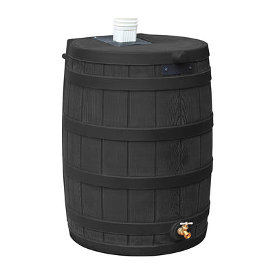 Good Ideas Rain Wizard 40 Gallon Plastic Rain Barrel Bundled with Stand, Black - VMInnovations