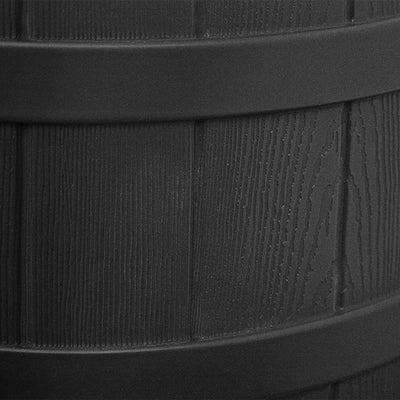 Good Ideas Rain Wizard 40 Gallon Plastic Rain Barrel Bundled with Stand, Black - VMInnovations