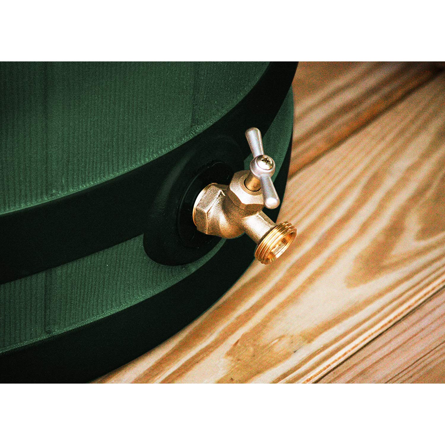Good Ideas Rain Wizard Rain Collection Rain Barrel 40-Gal. Darkened Ribs, Green