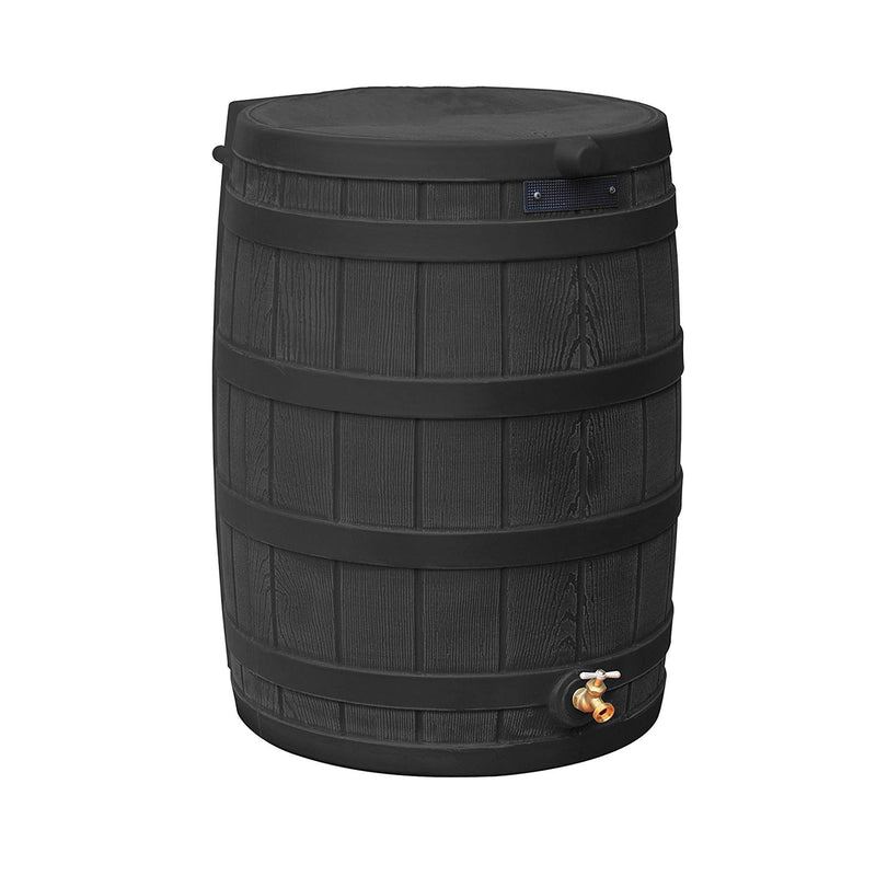 Good Ideas Rain Wizard Rain Collection Barrel 50-Gallon w/ Diverter Kit, Black