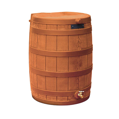 Good Ideas Rain Wizard Collection Barrel 50-Gallon w/ Diverter Kit, Terra Cotta
