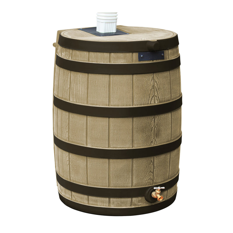 Good Ideas Rain Wizard Rain Collection Barrel 40-Gallon Darkened Ribs, Khaki