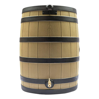 Good Ideas Rain Wizard Rain Collection Barrel 40-Gallon Darkened Ribs, Khaki