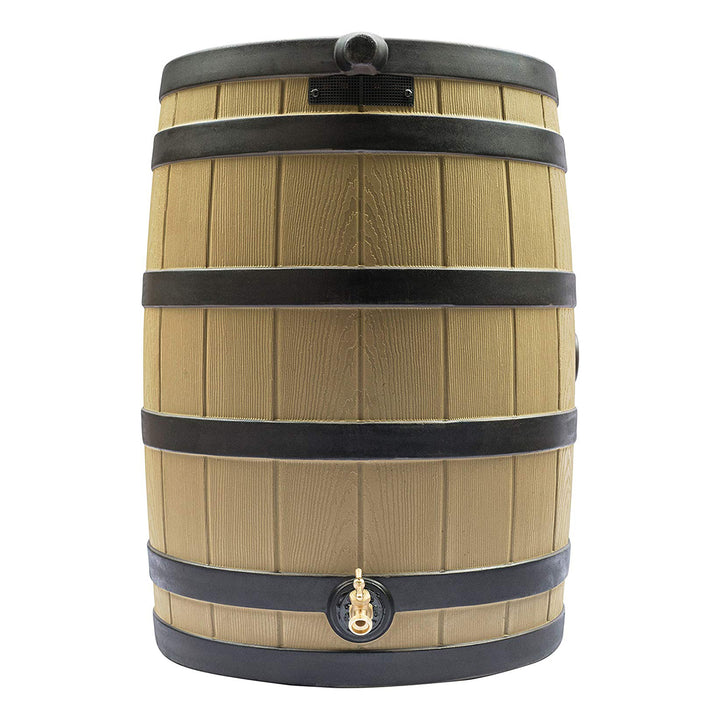 Good Ideas Rain Wizard Rain Collection Barrel 40-Gallon Darkened Ribs, Khaki - VMInnovations