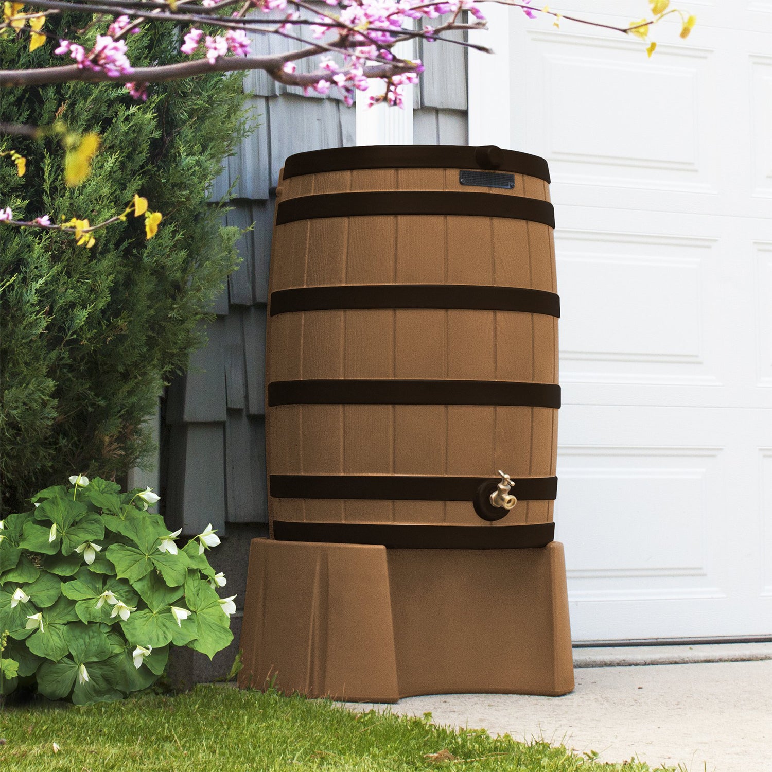 Good Ideas Rain Wizard Rain Collection Rain Barrel Darkened Ribs, Terra Cotta - VMInnovations