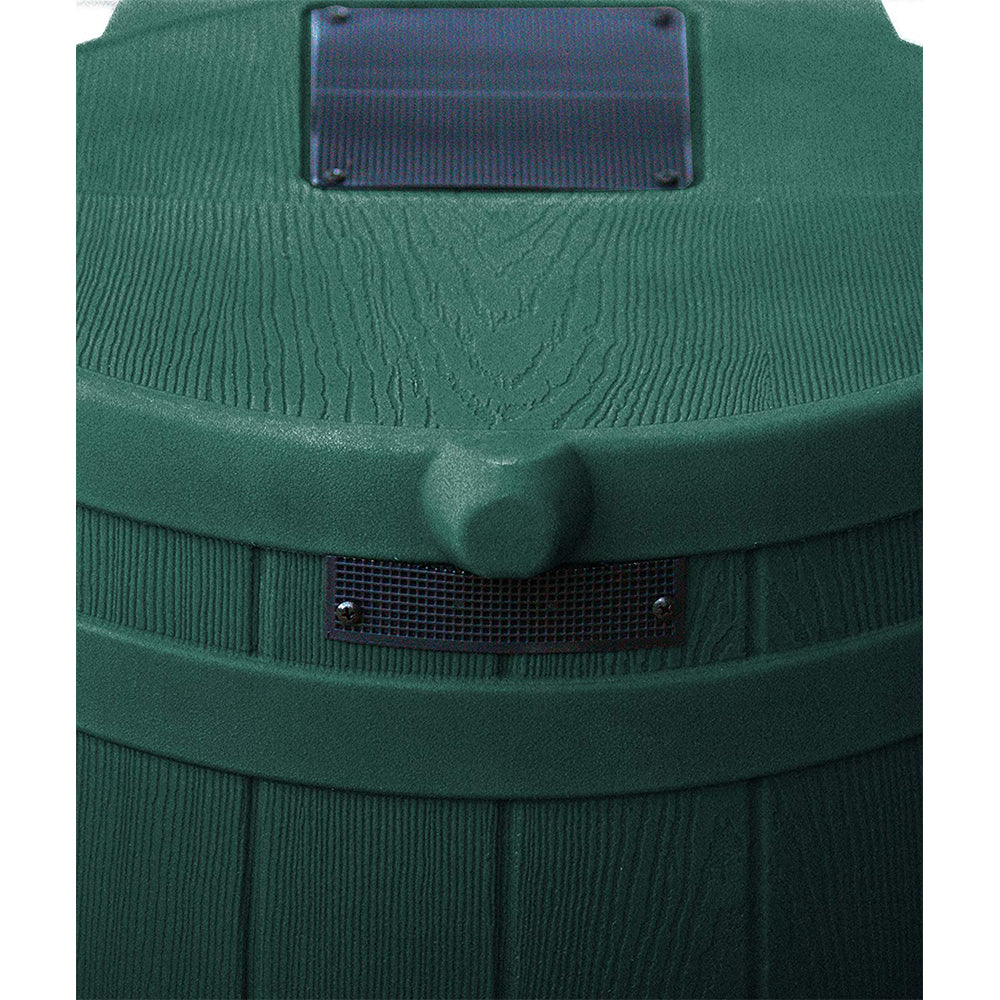 Good Ideas Rain Wizard 50 Gallon Plastic Rain Barrel, Green with 50' Soaker Hose
