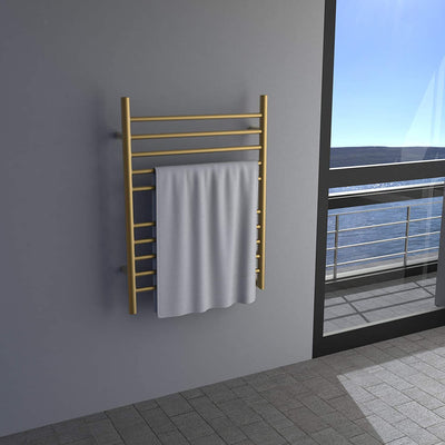 Amba Radiant Small 10 Bar Plug In Electric Towel Warmer, Satin Brass (Open Box)