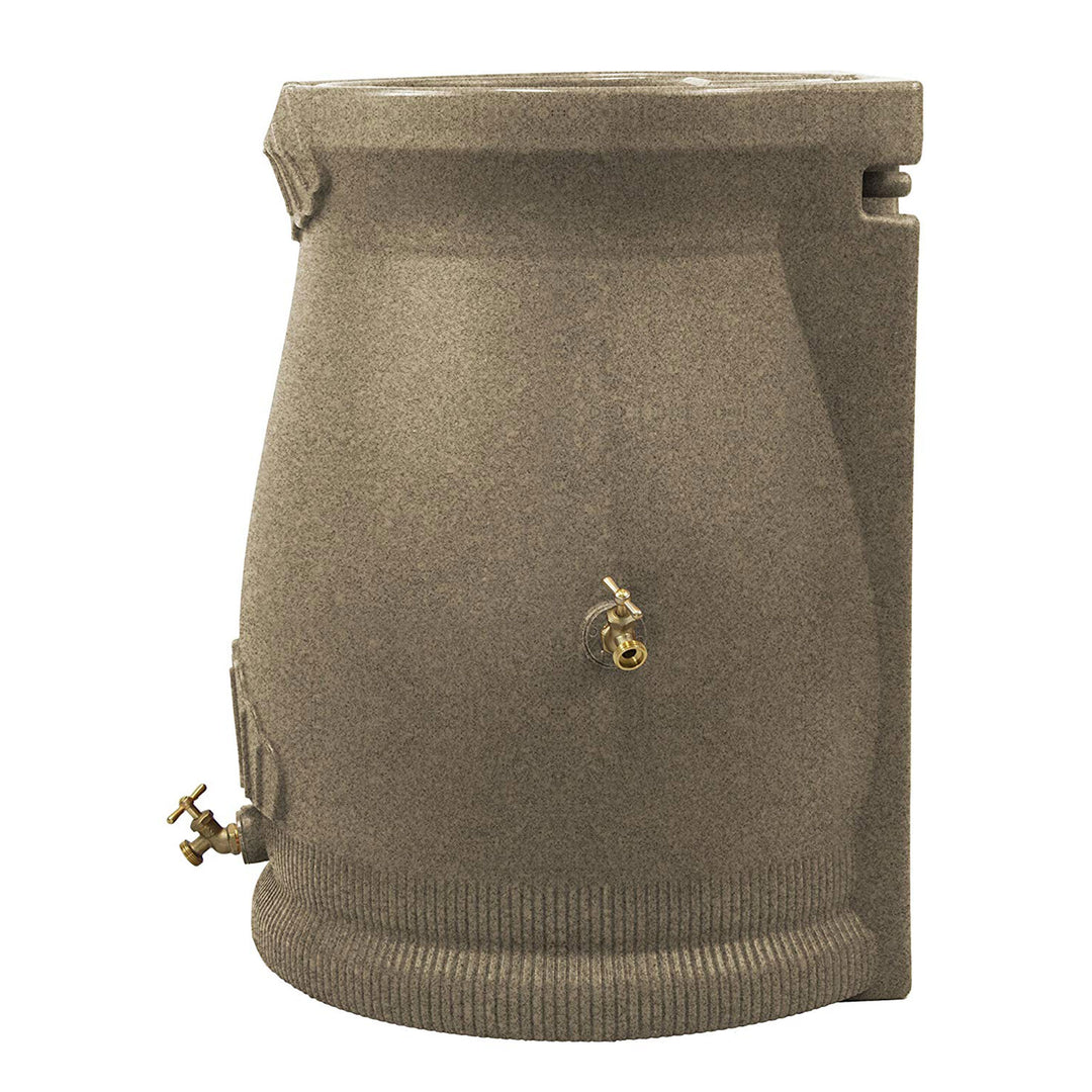 Good Ideas Rain Wizard 50 Gallon Plastic Rain Barrel Urn, Sandstone (2 Pack)