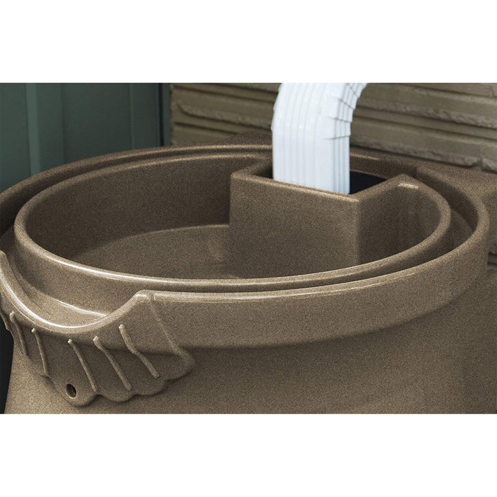 Good Ideas R50 Gallon Rain Water Saver Wizard Barrel Urn, Sandstone (Used)