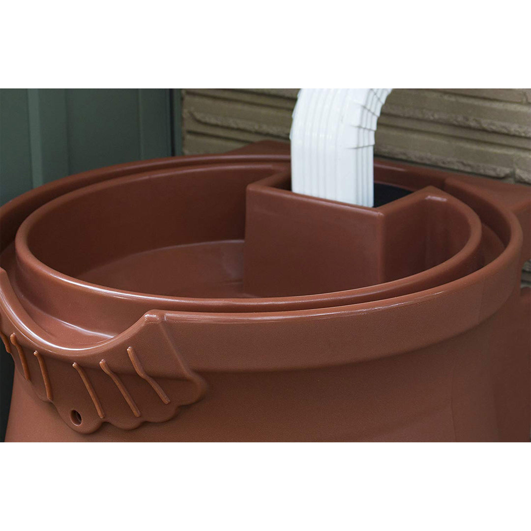 Good Ideas 50 Gallon Rain Water Saver Wizard Barrel Urn, Terra Cotta (Open Box)