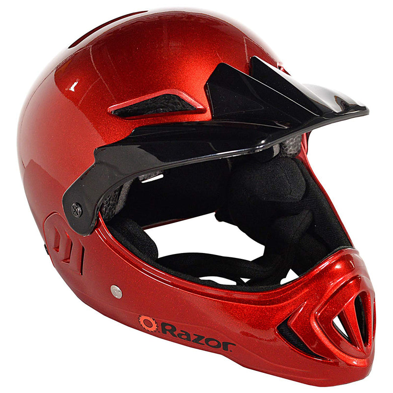 Razor Youth Kids Full Face Sport Bicycle BMX Bike Helmet, Lucid Red (Used)