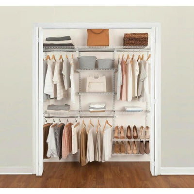 Rubbermaid FastTrack 6 to 10 Ft Wide White Wire Closet Storage Kit (Open Box) - VMInnovations